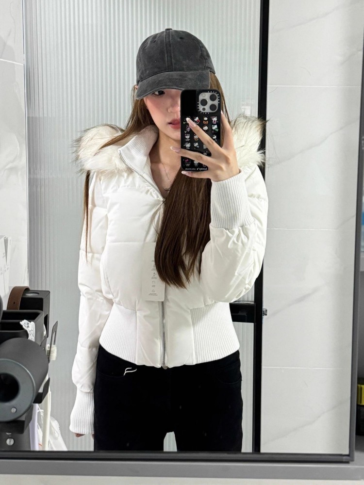 Manteau d'hiver chaud pour femme, veste courte matelassée à capuche en fourrure, parka coupe-vent streetwear, veste rembourrée en coton tendance