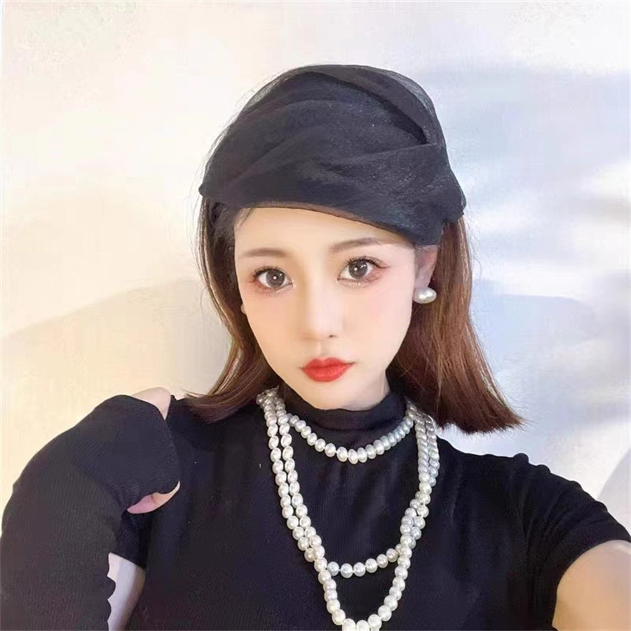 Chapeau haut-de-forme en voile noir pour femmes, bandeau rétro, accessoires pour cheveux de mariage, coiffure de fête, couvre-chef de mariée, bijoux, nouveauté 2024