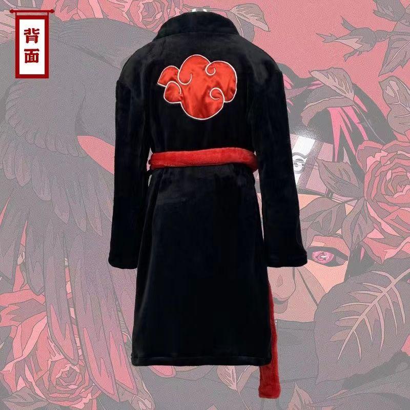 Peignoir épais en flanelle Anime Uchiha Itachi Génération 4 Fire Shadows Robe Uzumaki Akatsuki, Robe de Chambre Thermique Hiver, Pyjama