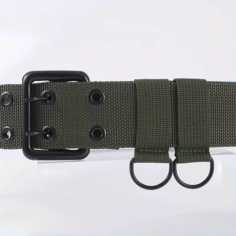 Nouvelle ceinture tactique en toile double couche pour hommes | Robuste et durable | Grandes tailles | Pour l'extérieur et les occasions décontractées