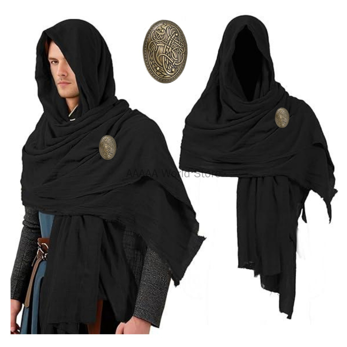 Nouveau Costume écharpe en coton médiéval Renaissance LARP Viking Cape Halloween Pirate Cape