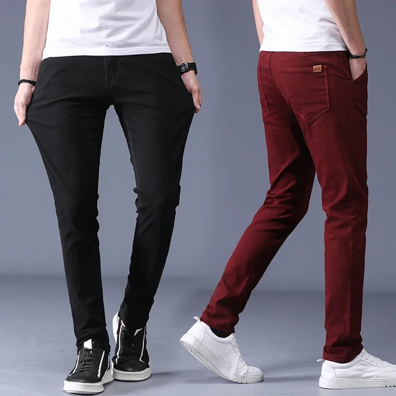 Viser classiques en coton pour hommes, pantalons décontractés, pantalons Slim Fit, vêtements de marque FJMale, nouvelle mode d'affaires, 2023