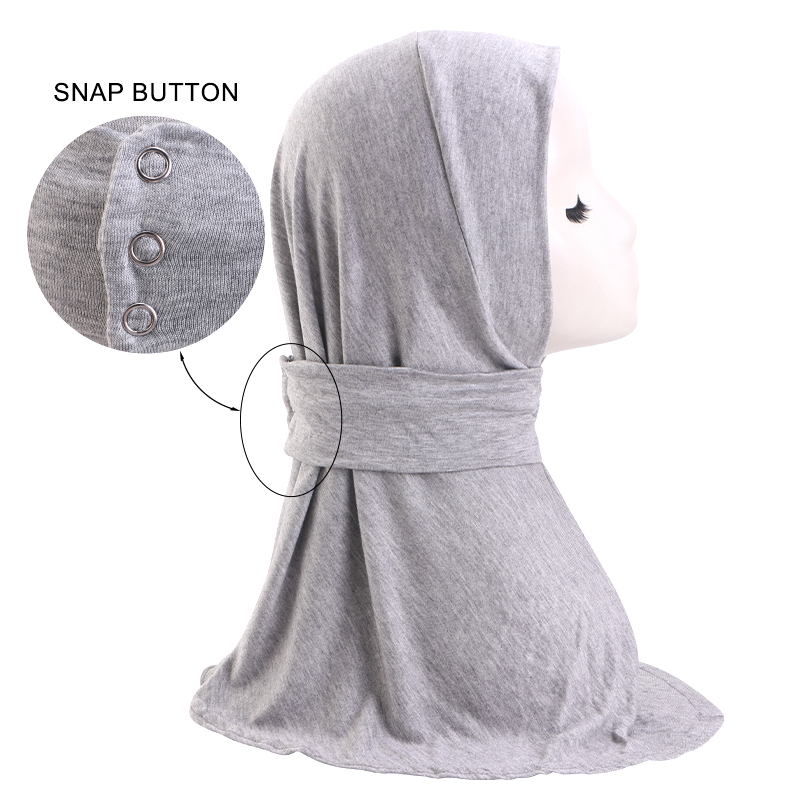 Nouveau Turban Musulman pour Femme en Modal à Boutons, Foulard Couvre-Tête Complet, Hijab Extensible, Bonnet Respirant, Châle Instantané