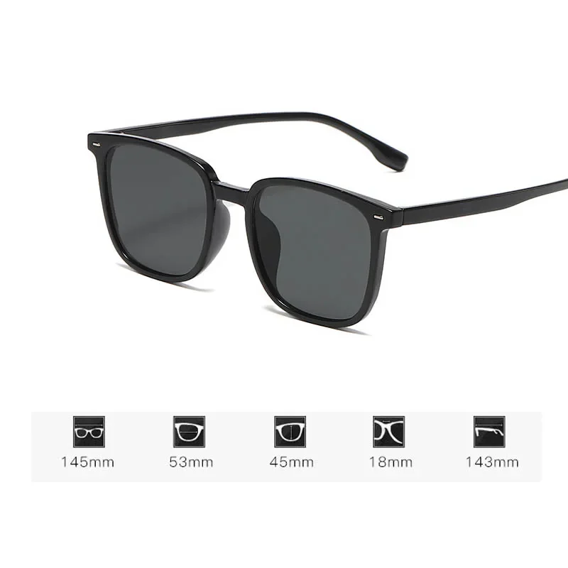 Lunettes de soleil anti-UV pour femmes, style vintage, pour voyages et vacances, unisexe, pour hommes et femmes, lunettes de vue carrées pour myopes