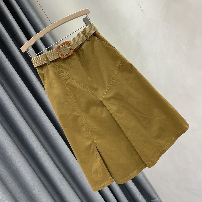 Jupe d'été pour femme, taille élastique, style rétro tendance, inspiration Hong Kong, avec fente, taille haute, de qualité supérieure