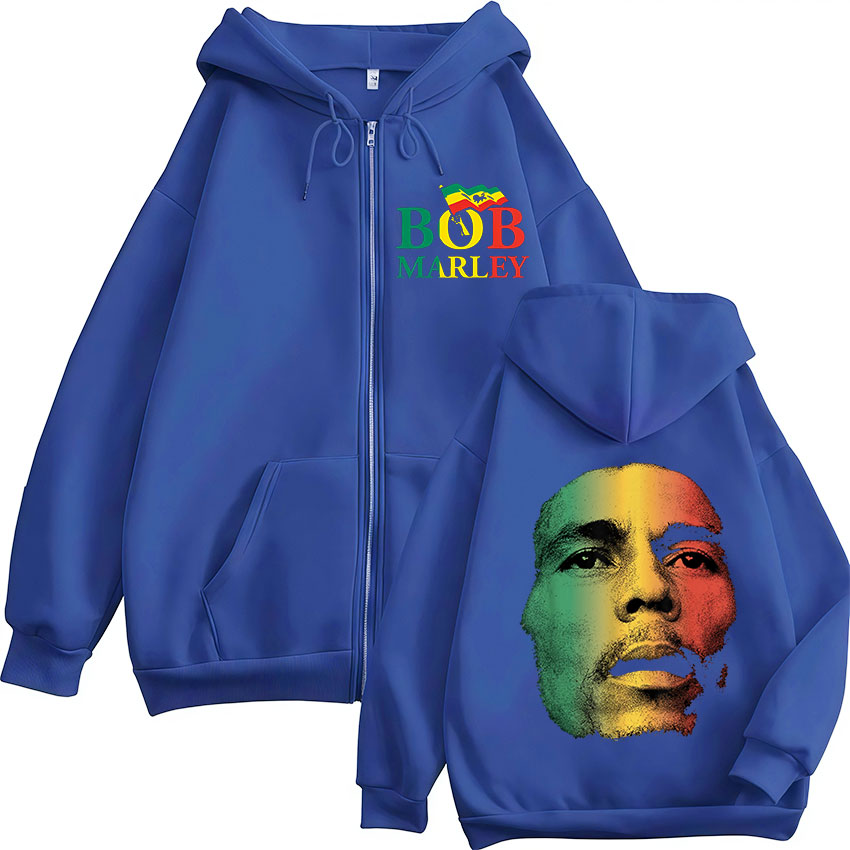 Rappeur Bob Marley Album 2025 sweat à capuche zippé hommes Hip Hop Fans pull zippé sweat homme ample mode manteaux vêtements à capuche