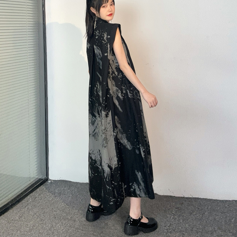 Robe imprimée vintage de style coréen pour femmes, robe d'été chic pour filles, mode chic, grande robe décontractée, nouveau, JJXD833