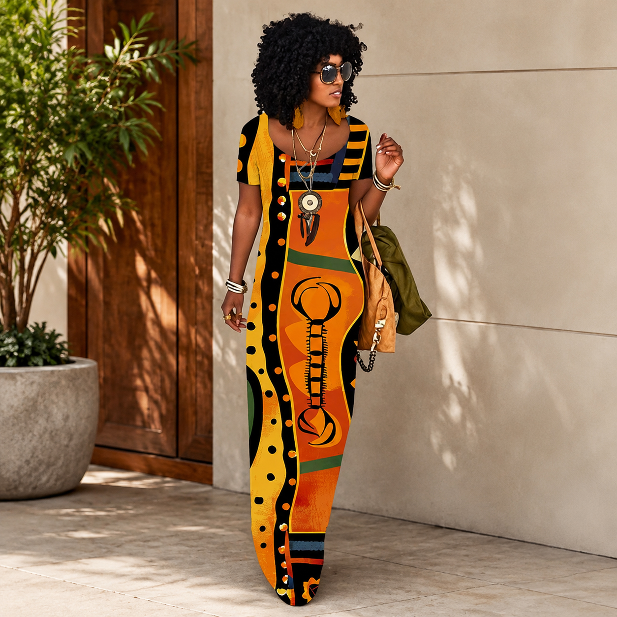 Robe d'été imprimée ethnique africaine pour femmes, rétro littéraire, Slim, à la mode, voyage quotidien, ample, manches courtes, longue