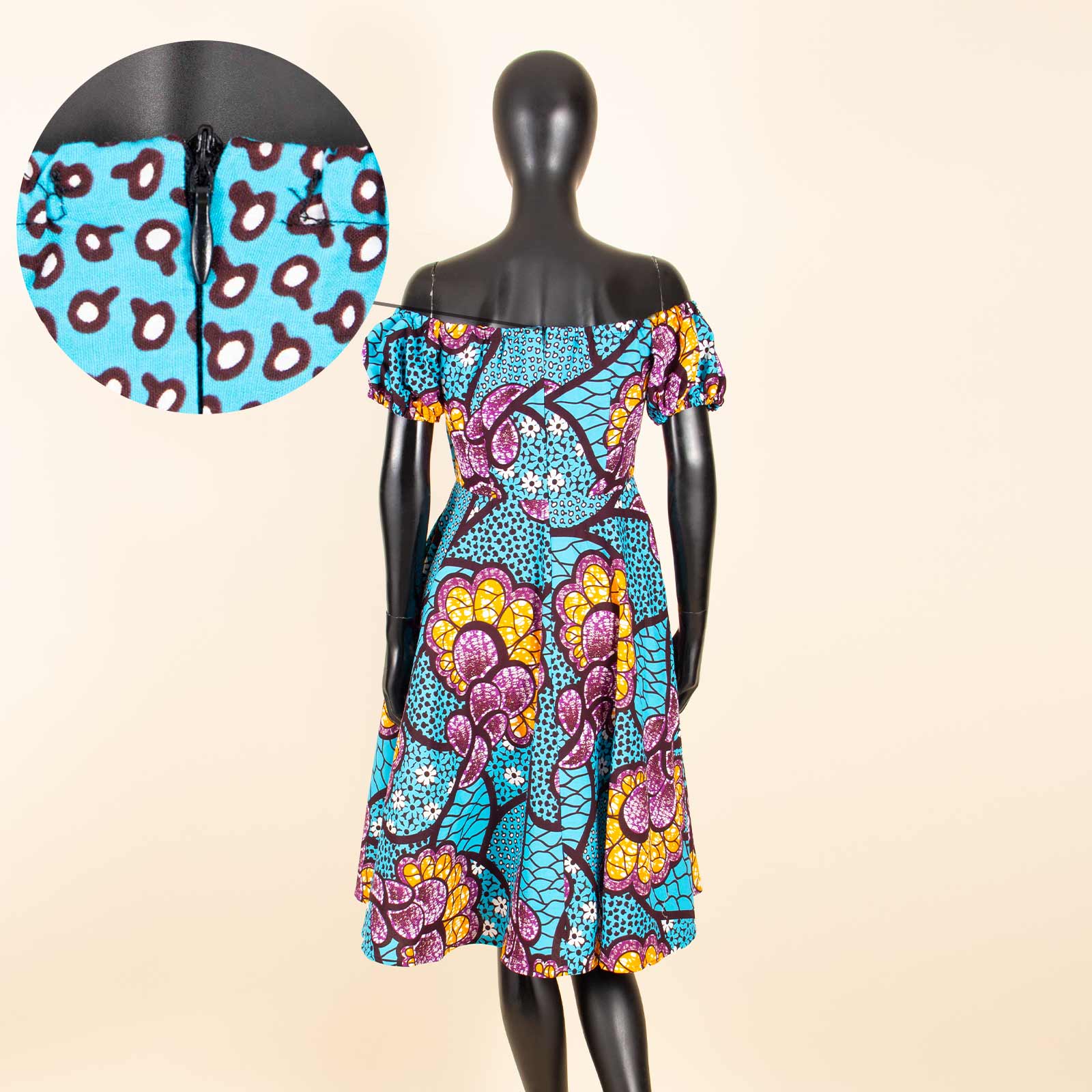 Robe africaine mi-longue imprimée à manches courtes pour femmes, tenue Ankara, tenue traditionnelle, vêtements de mode élégants, taille haute, 2425102