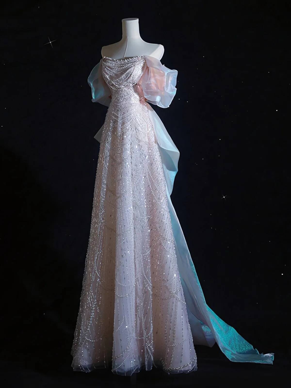 Robe de soirée style français, nouveau modèle 2026, robe sirène à sequins épaules dénudées pour accueillir les invités, robe de mariée décontractée
