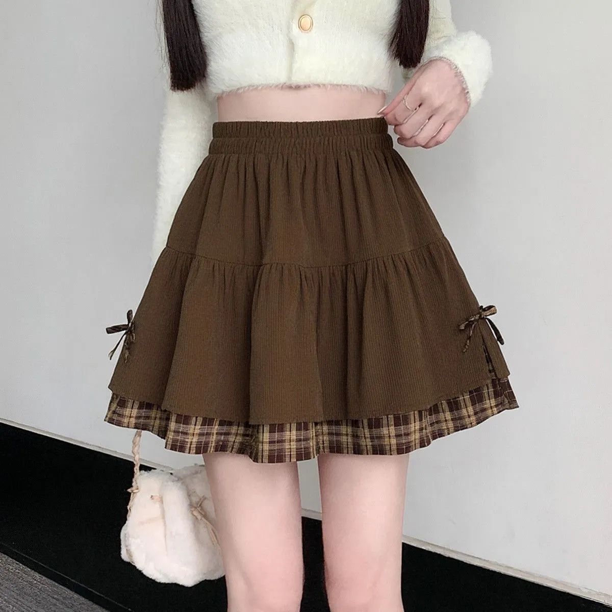 Jupe-short plissée noire pour femme, mini-jupe unique et sexy, vêtement d'été à pois Cuteore