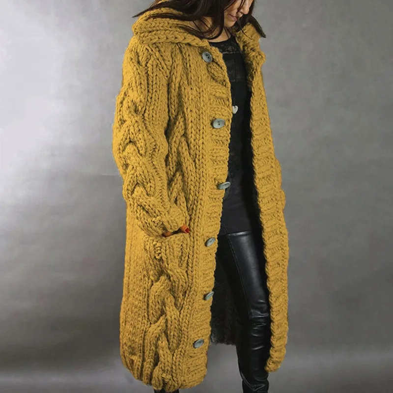 Pull femme nouveau décontracté ample mode européenne américaine col rabattu tricoté longs manteaux Cardigan grande taille pull manteau