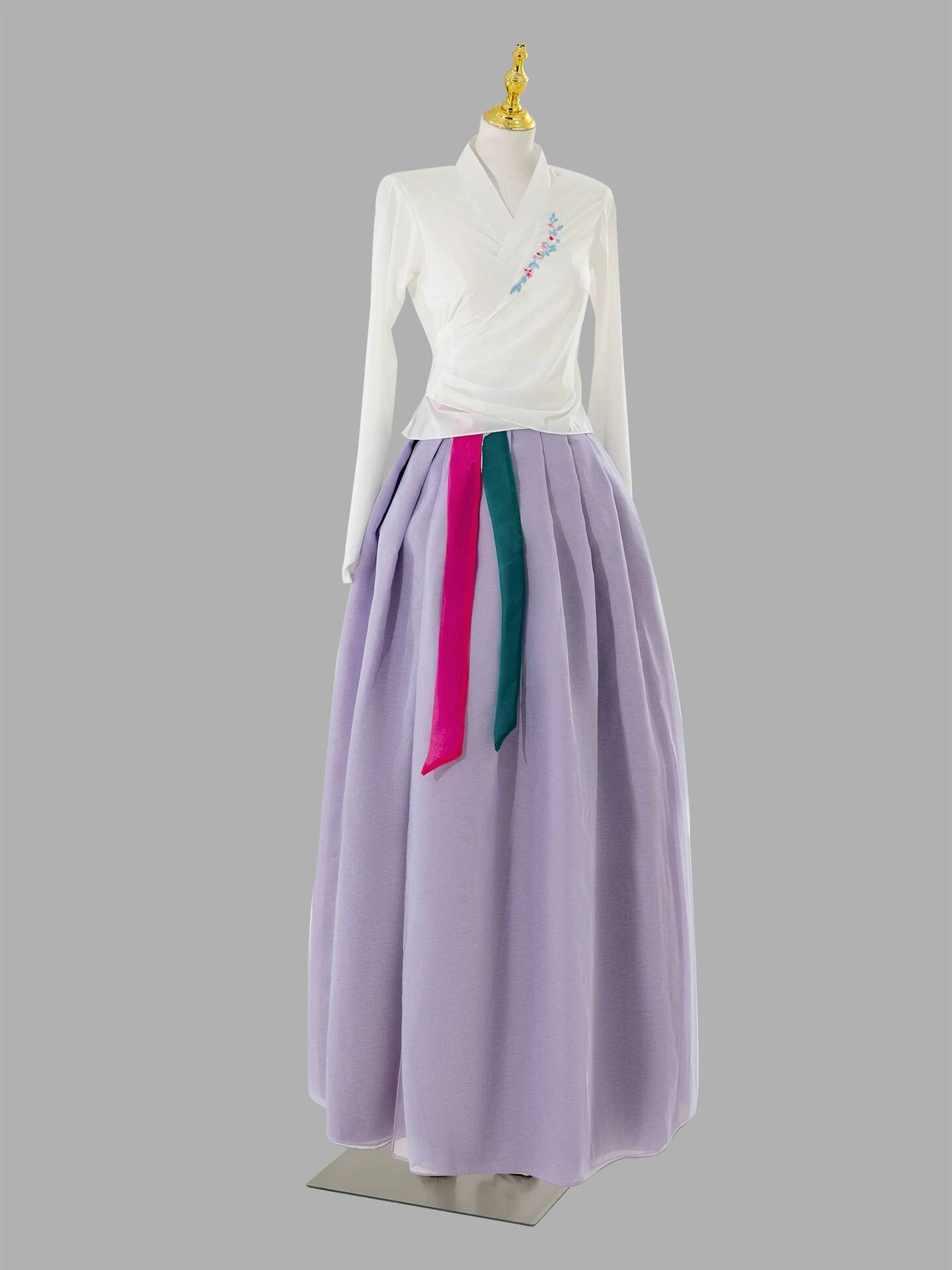Tenue de danse classique coréenne pour femme : haut à nouer, jupe ample, ensemble de costume de performance de danse folklorique style Hanbok