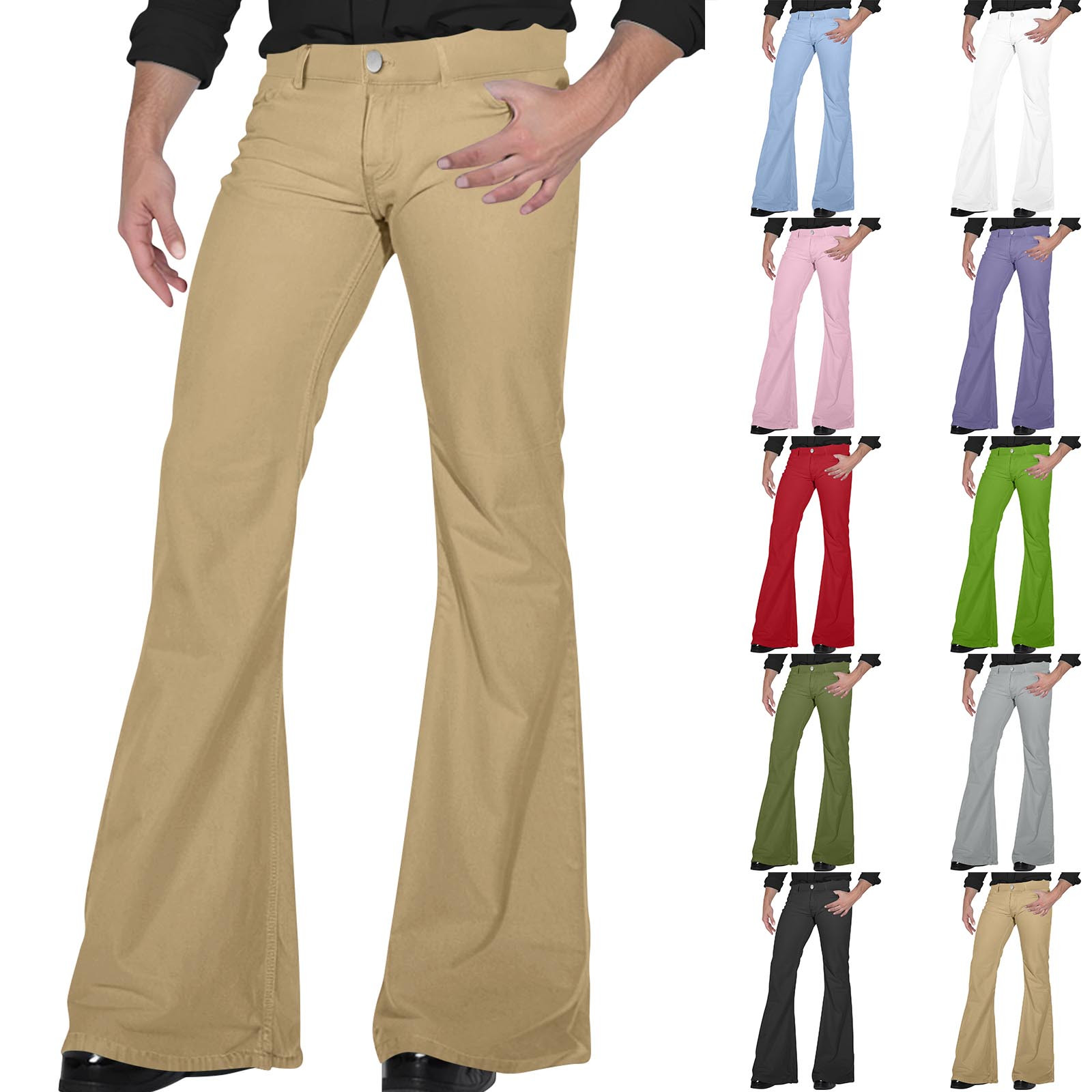Pantalon Évasé Rétro pour Homme, Confortable, Vintage, Fjfor, At Fit, Nouveau Design Sergé, Été