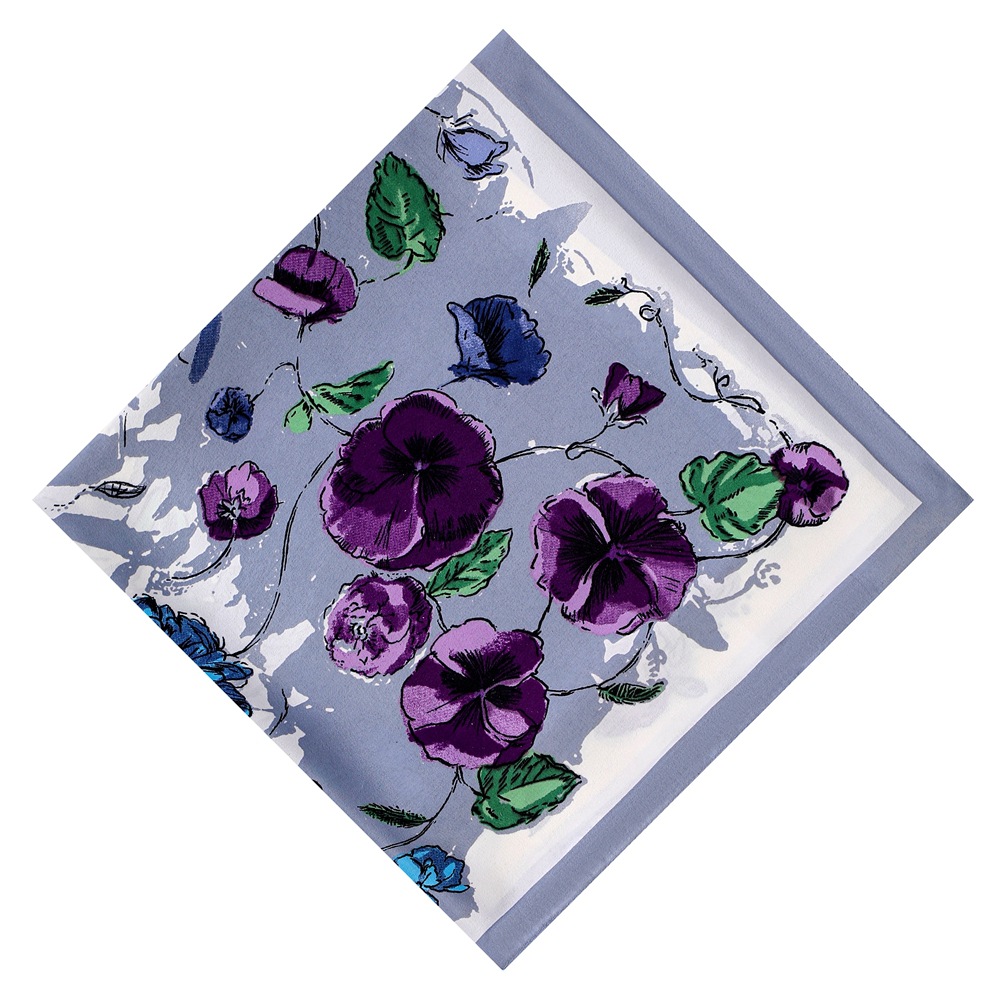 Foulard en Soie de Luxe 130x130cm pour Femme, Grand Châle Imprimé Fleurs, Écharpe Carrée, Bandana, Hijab, Foulards Féminins