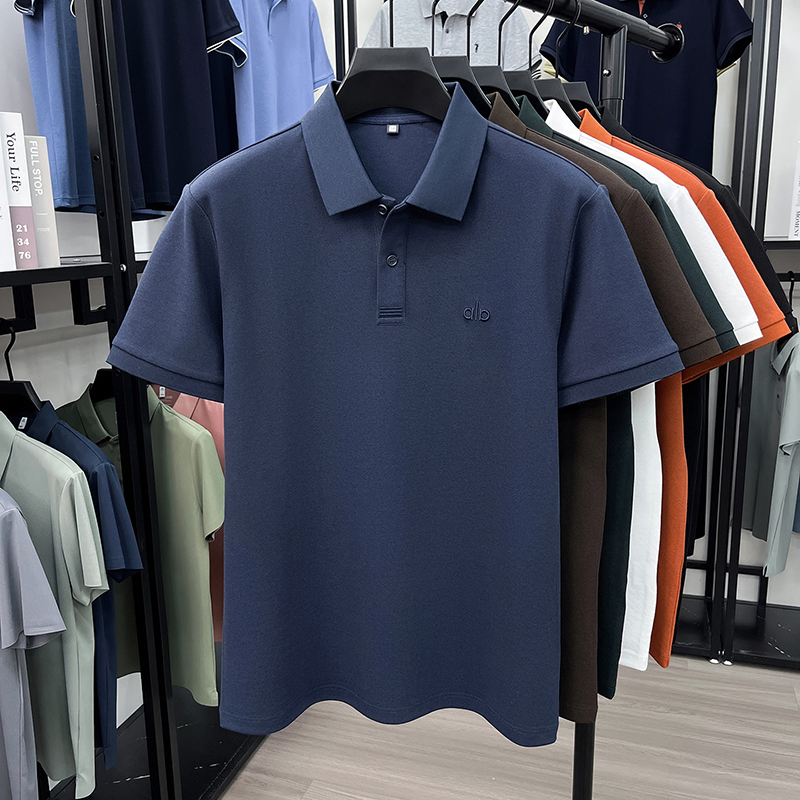 Haut de gamme marque mercerisé coton manches courtes polo shirt été nouveau hommes d'affaires t - shirt mode broderie Design respirant TOP
