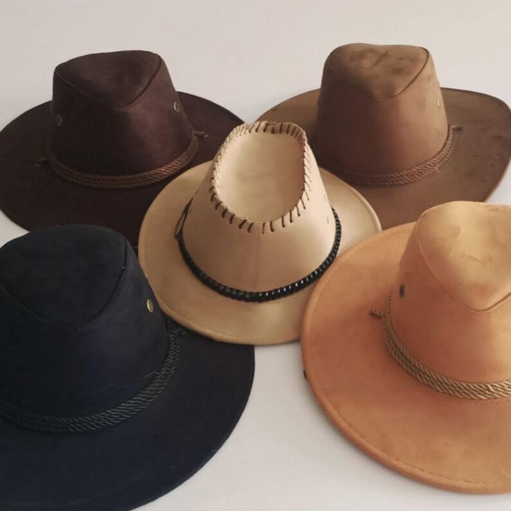 Chapeaux de Cowboy occidentaux en tissu suédé pour femmes et hommes, Vintage, robe pour hommes, Panama, Cowgirl, casquette de Jazz, Sombrero Hombre