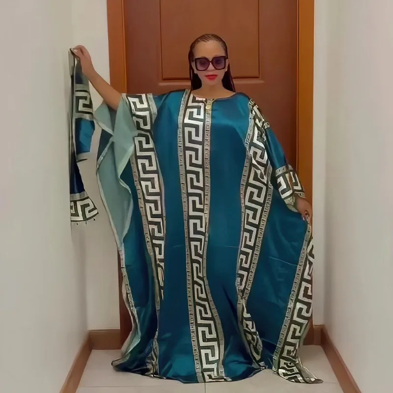 Mode robes africaines pour femme impression numérique robe de soirée manches chauve-souris robes africaines pour les femmes