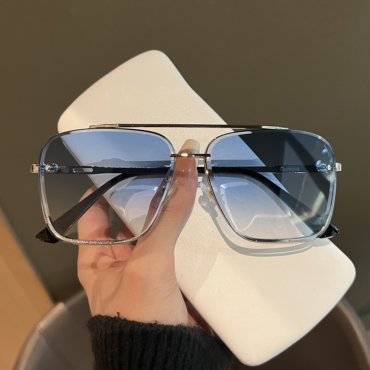 Lunettes de soleil rétro unisexes amincissantes UV400 pour la conduite et les voyages, style pilote, double pont, tendance