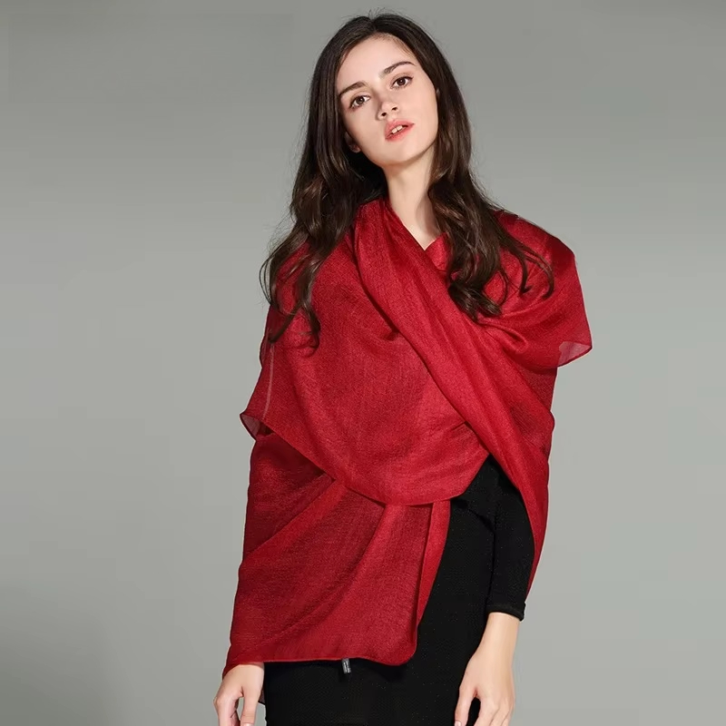 Écharpe longue en lin de couleur Pure pour femmes, châle de protection solaire d'été, style bohème, enveloppe de plage, étole Hijab, nouvelle collection 2023