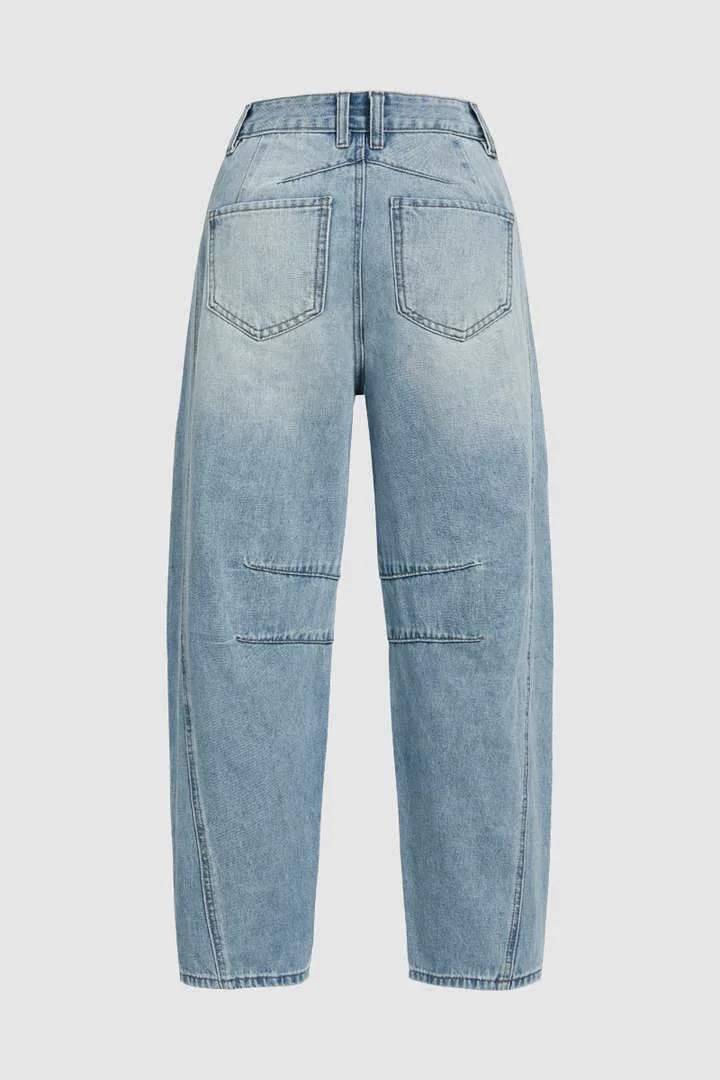 Jean en Denim à Jambes Larges pour Femme, Pantalon Long, Style Spinal, Décontracté, Régulier, Droit, Fjélégant, Taille Moyenne, Automne Hiver, Y2k