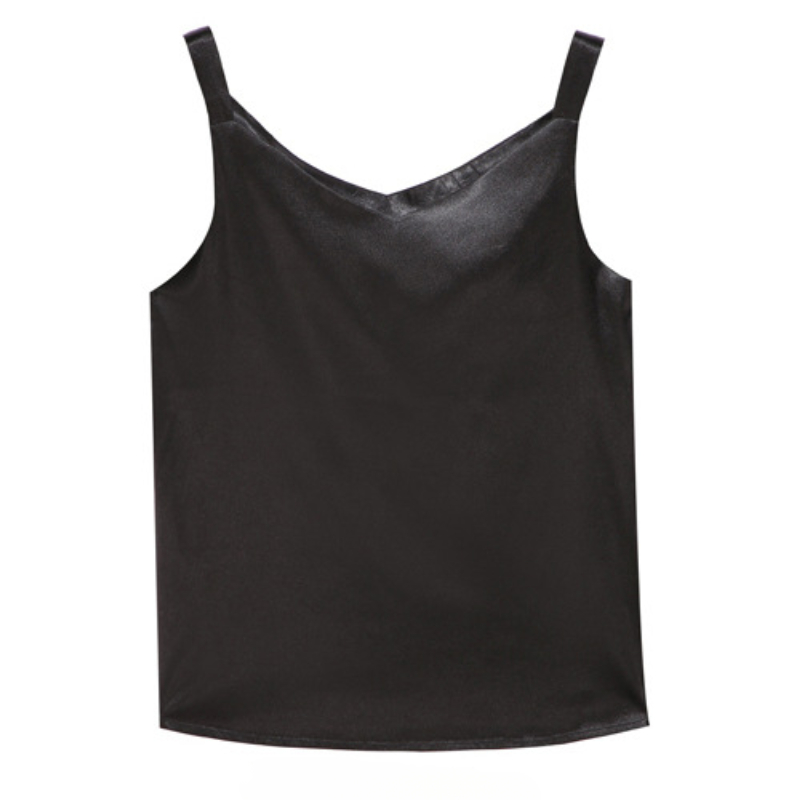 InjWomen-Chemisier Brodé en Satin et Dentelle pour Femme, Haut à Col en V, Imprimé, Style Coréen