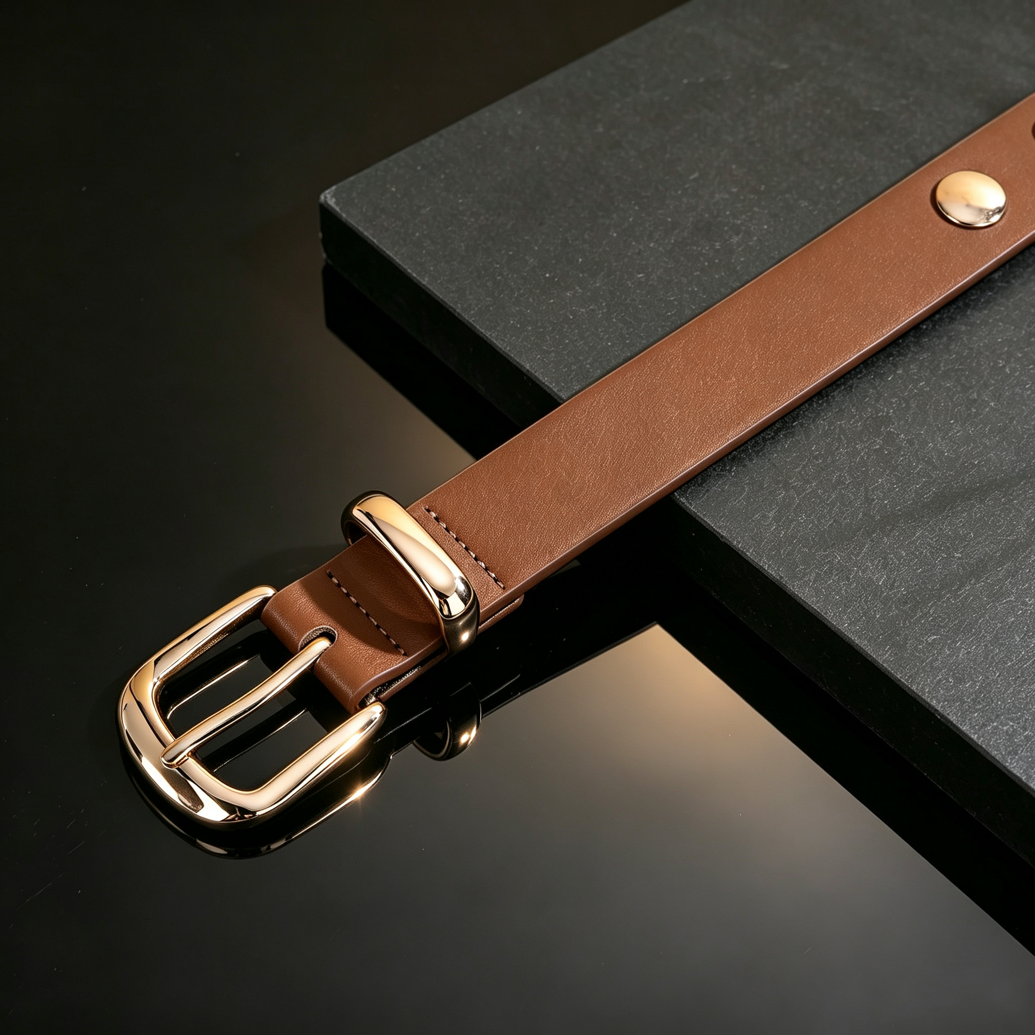 Ceinture cloutée pour femmes, pour robe en jean, mode Punk, ceinture en cuir noir avec boucle or/argentée, ceinture pour femmes