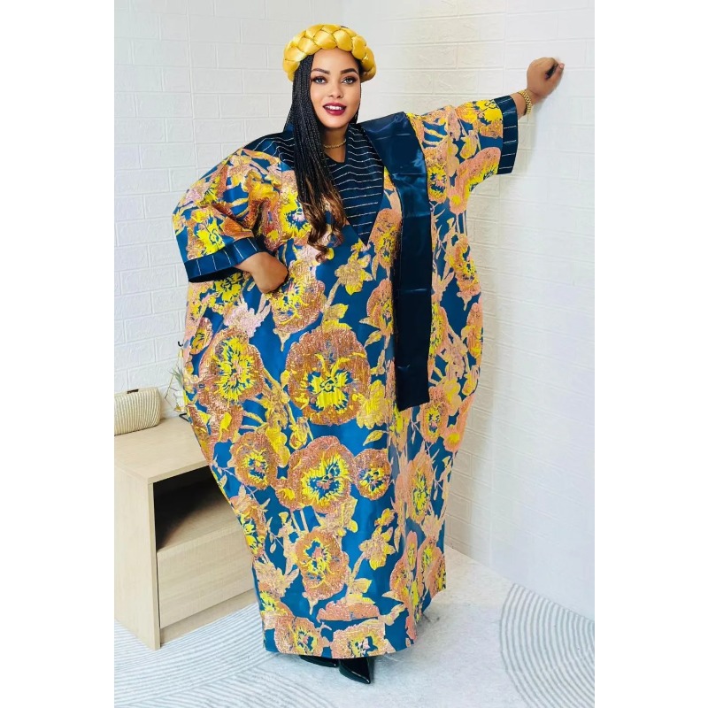 Tenue africaine pour femmes, abaya brodée, grande taille, robe élégante pour fêtes et églises