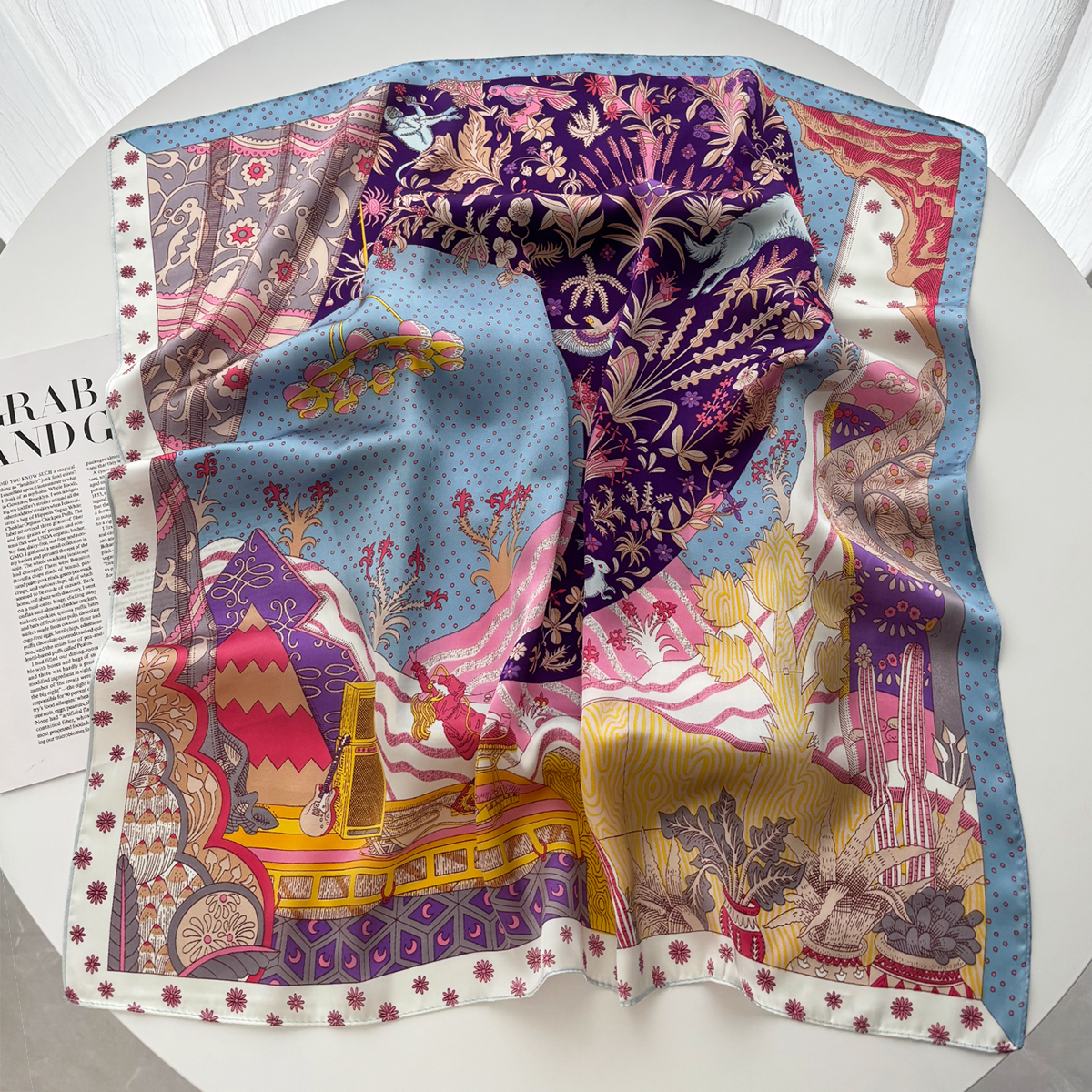 Foulard carré de luxe en soie pour femmes, 70cm, sac élégant, ruban, bandeau, châle, foulard, Bandanas, foulards pour usage quotidien
