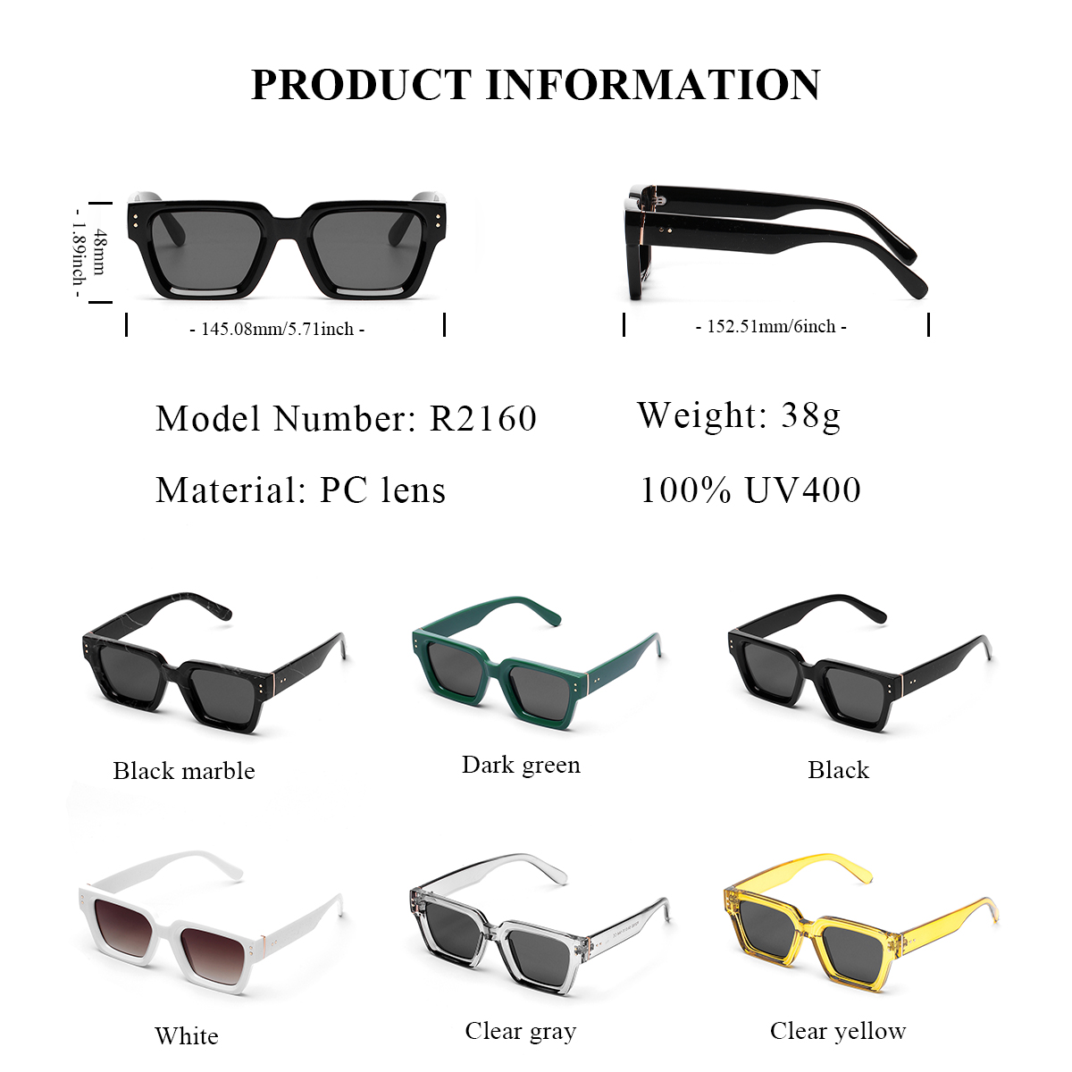 Ruiao 2026 Lunettes de soleil de luxe haut de gamme, design noir, pour homme, monture carrée, lunettes de soleil homme, gafas de sol hombre