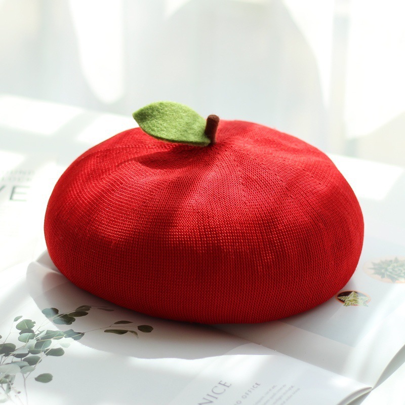 Mignon automne béret casquette pour femmes drôle petite feuille Orange femme peintre chapeau été respirant solide DesignerBonnets casquette cadeau
