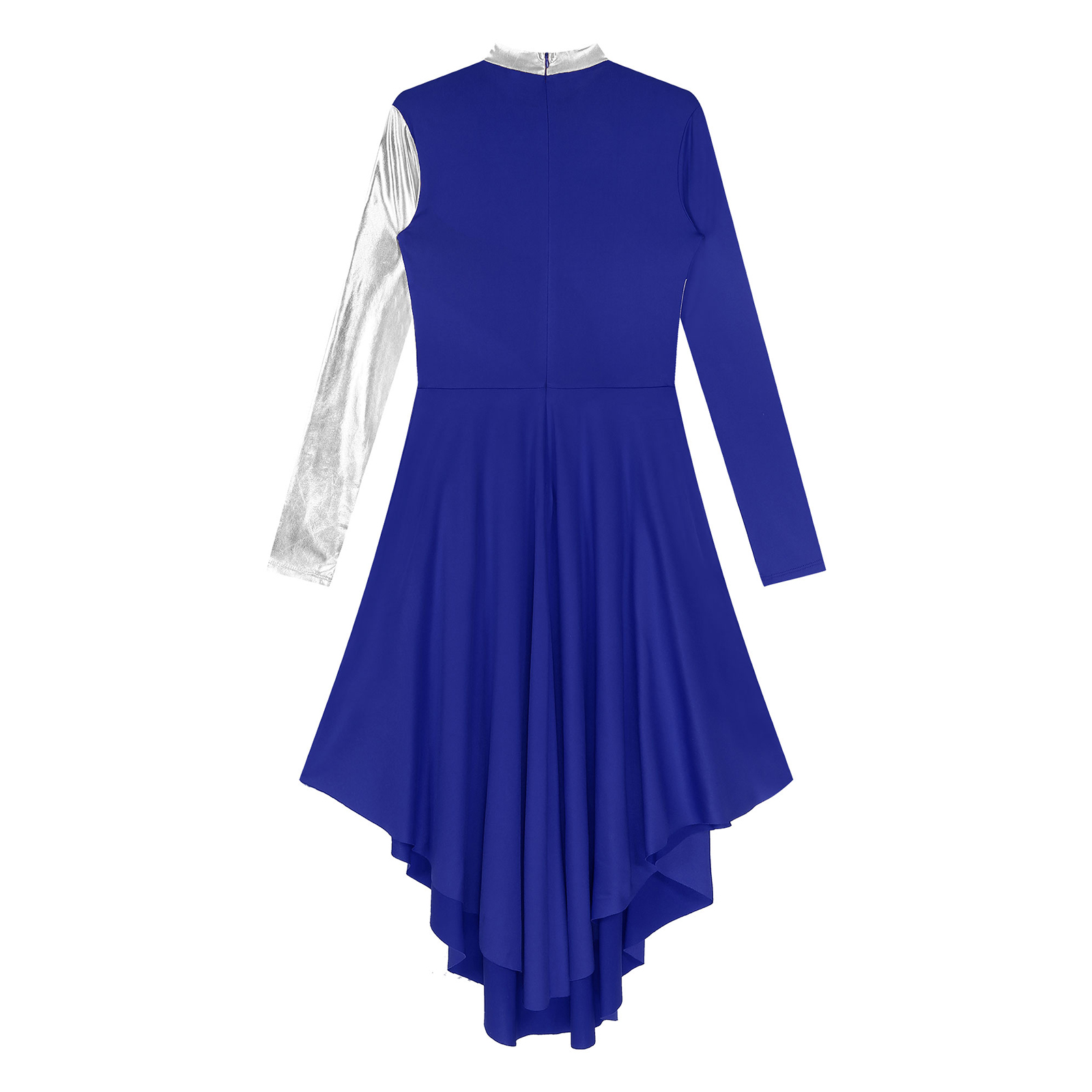 Robe de culte de chorale d'église pour femmes, vêtements de spectacle de danse lyrique, à manches longues, couleur contrastée, Patchwork