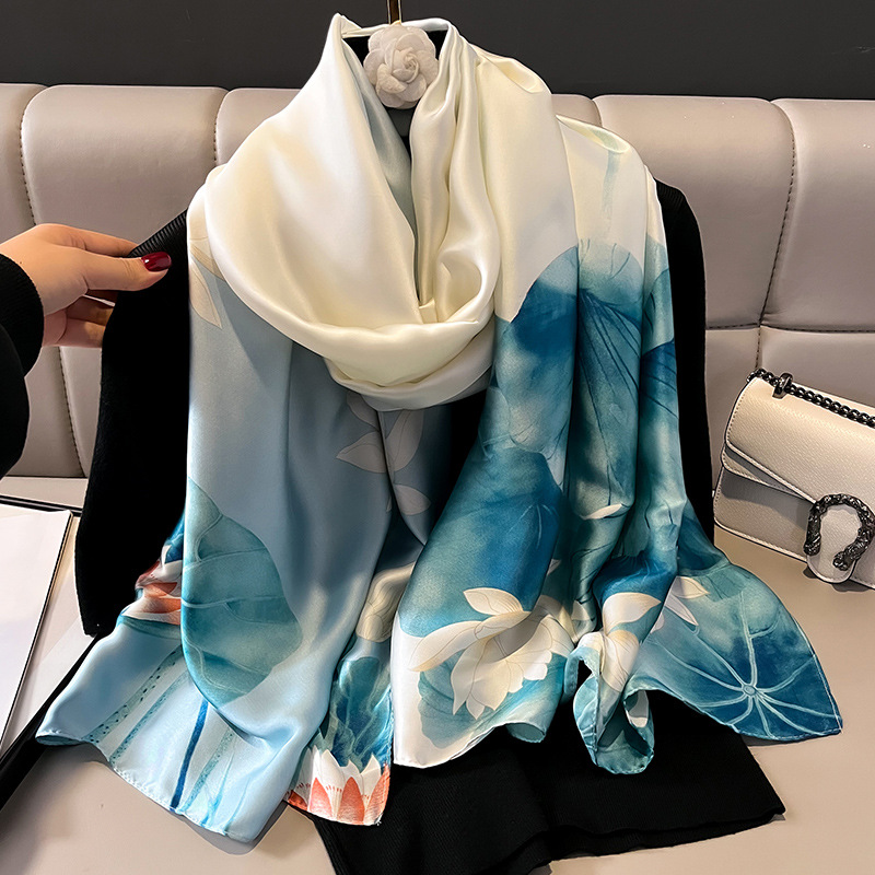 Injplanchers f-Châle à fleurs pour femme, protection solaire de luxe, écharpes de plage, enveloppes de climatisation, voyage, mode féminine