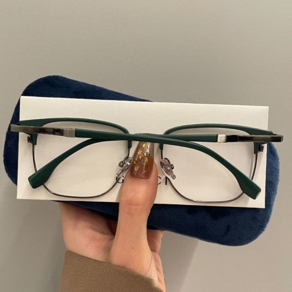 Nouvelles lunettes anti-lumière bleue tendance pour femmes et hommes, monture demi-cerclée rétro, verres plats, protection anti-UV