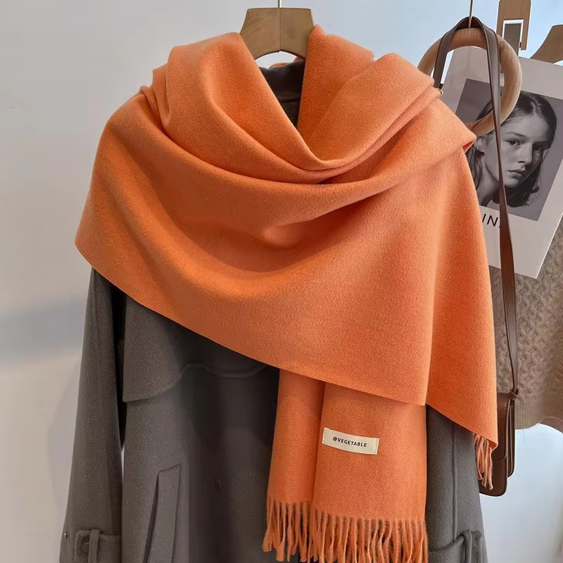 26 couleurs solide femmes hiver écharpe chaud épaissir cachemire châle en plein air mode luxe glands Pashmina dame Wrap coupe-vent foulards