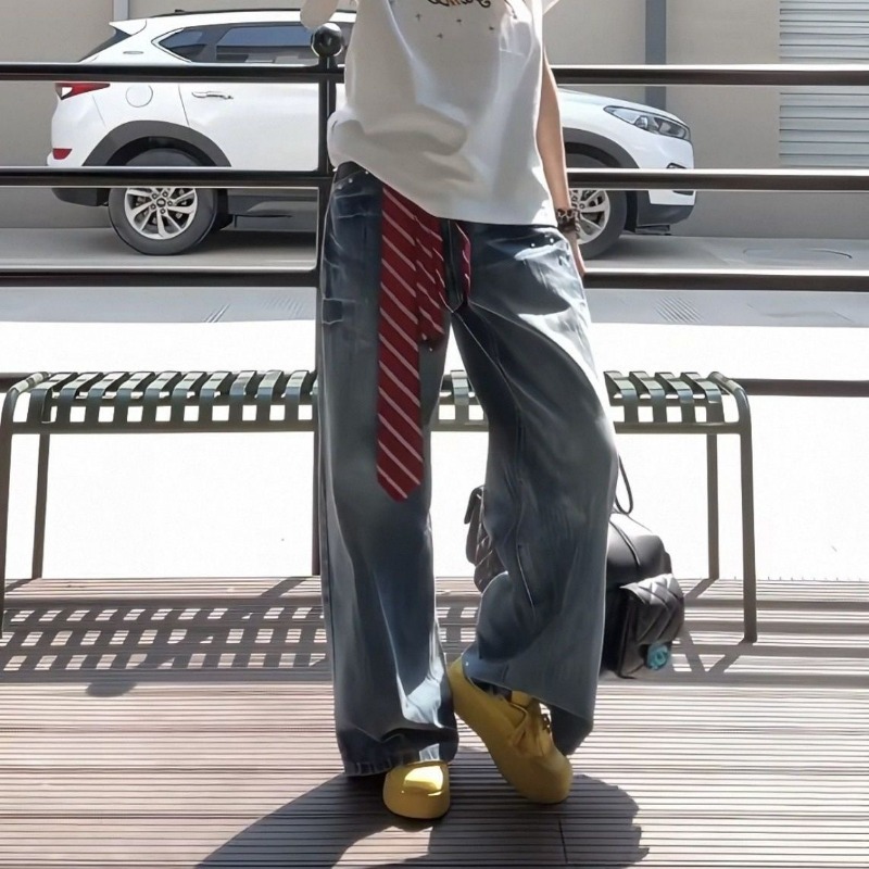 Ceinture de taille décontractée à rayures rouge vin, longue, slim, à carreaux, cravates de personnalité, écharpe attachée à la main, accessoire pour pantalon en jean