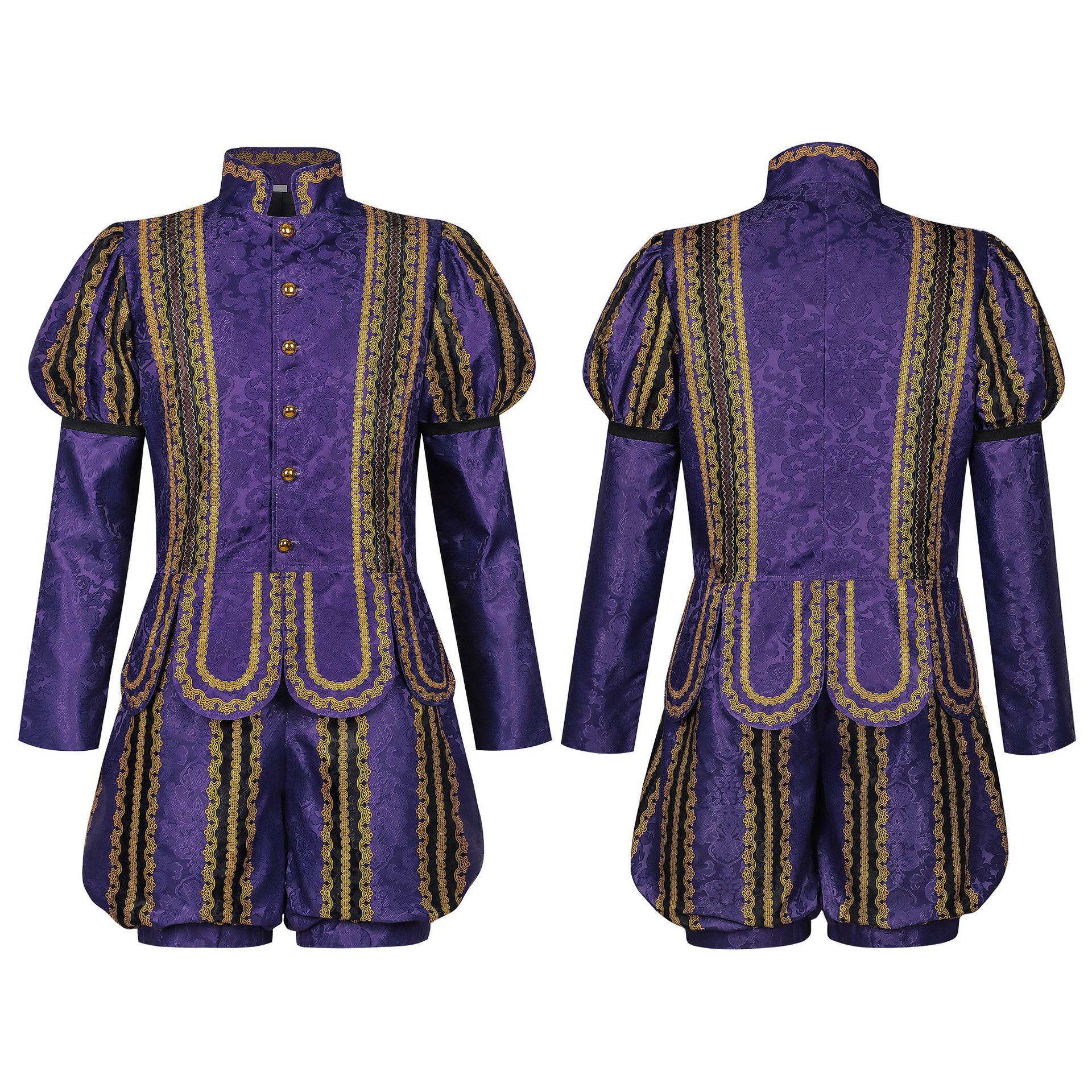 Costume médiéval pour hommes adultes, tenue Tudor Elizabethan, tenue de roi Henry VIII, ensemble uniforme de roi Tudor, ensemble haut et pantalon pour cosplay