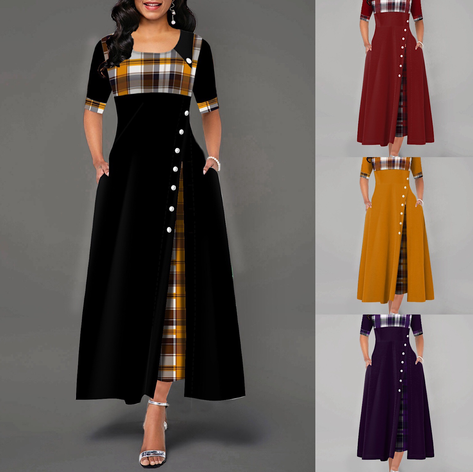 Bef123-Robe longue vintage à volants pour femmes, tenue de soirée élégante, grande taille 5XL, nouvelle collection printemps été