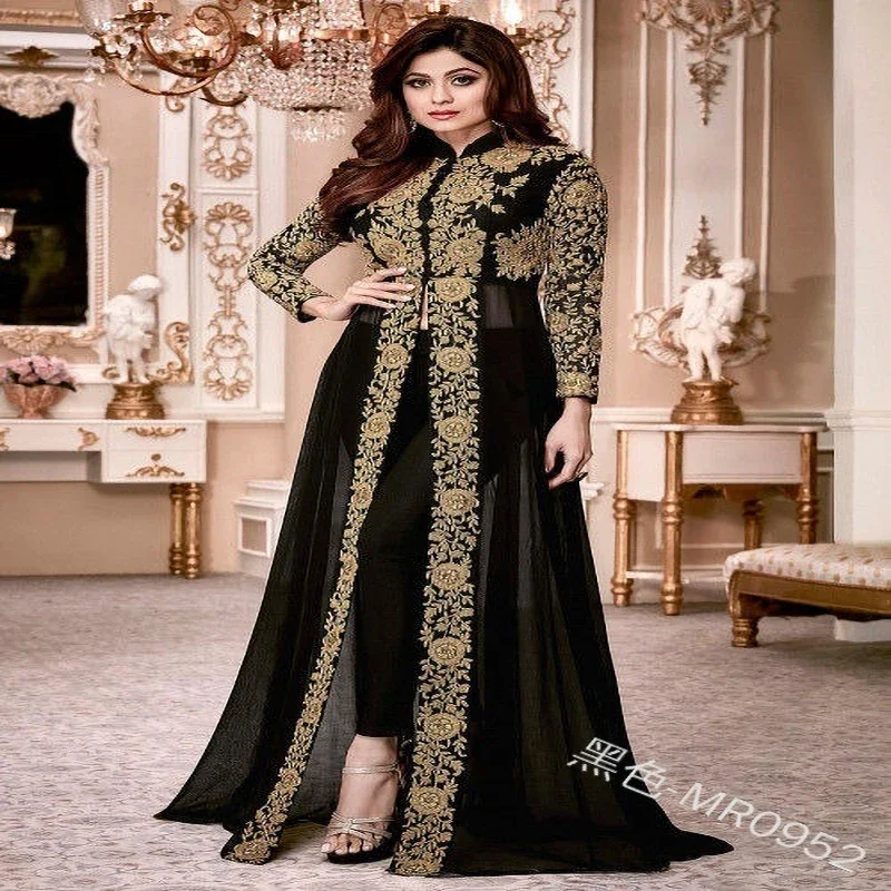 Robe musulmane ethnique du moyen-orient, dubaï, turquie, manches longues, deux pièces, vêtements islamiques pour femmes, robes du Ramadan