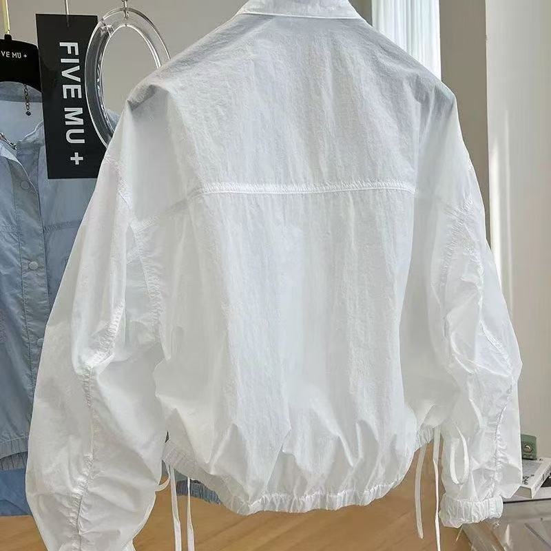 Nouvelle Veste Femme 2026 Printemps Automne Fine Anti-UV Coupe Ample Style Baseball Col Montant Trench-Coat Coupe-Vent