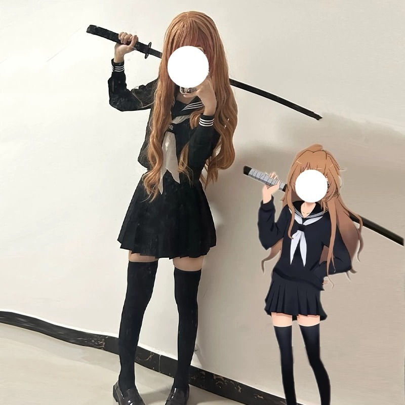 Costume de cosplay Anime Aisaka Taiga, uniforme de marin japonais JK, haut, jupe, cravate, costume pour femmes, tenue de fête d'Halloween et de carnaval