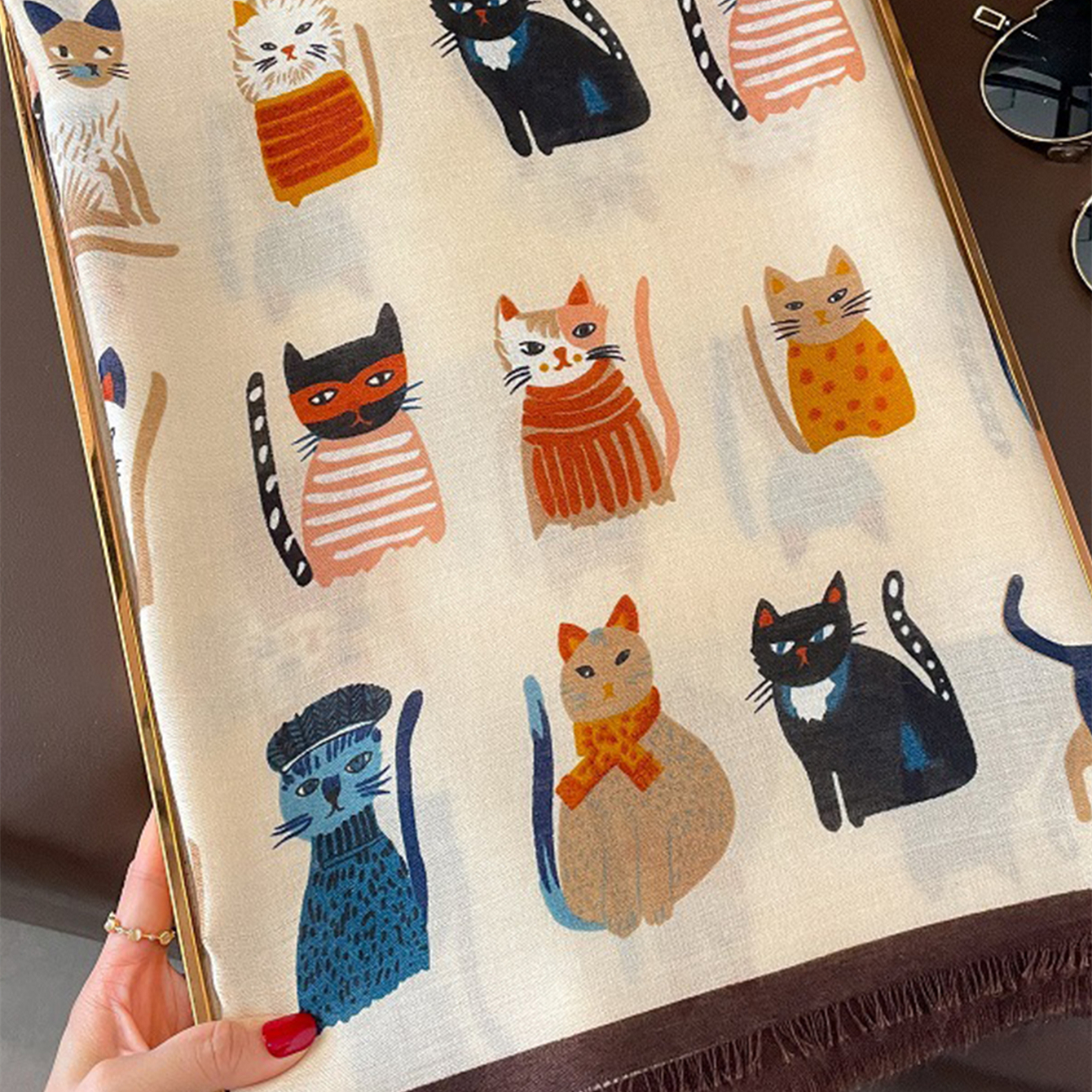 Femmes imprimé écharpe longue châle Animal luxe Designers écharpe mignon chat modèles Hijab doux Viscose Hijab femmes Floral Tippet
