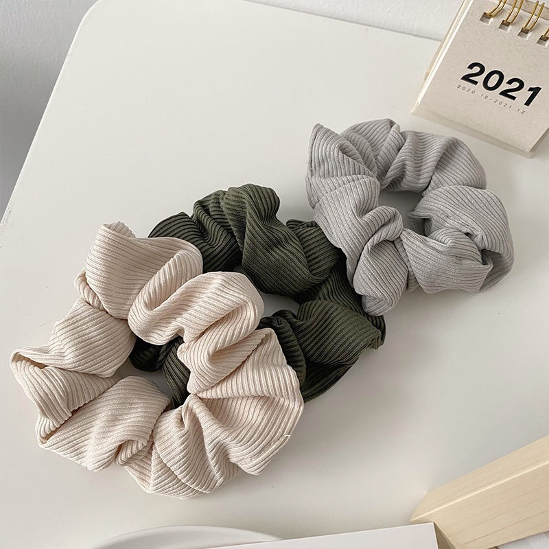 6 morceaux de grandes bandes de cheveux en tissu tricoté couleur Marmorino. Nouveau style, élégant adolescent fibre ultra-fine style coréen simple "In