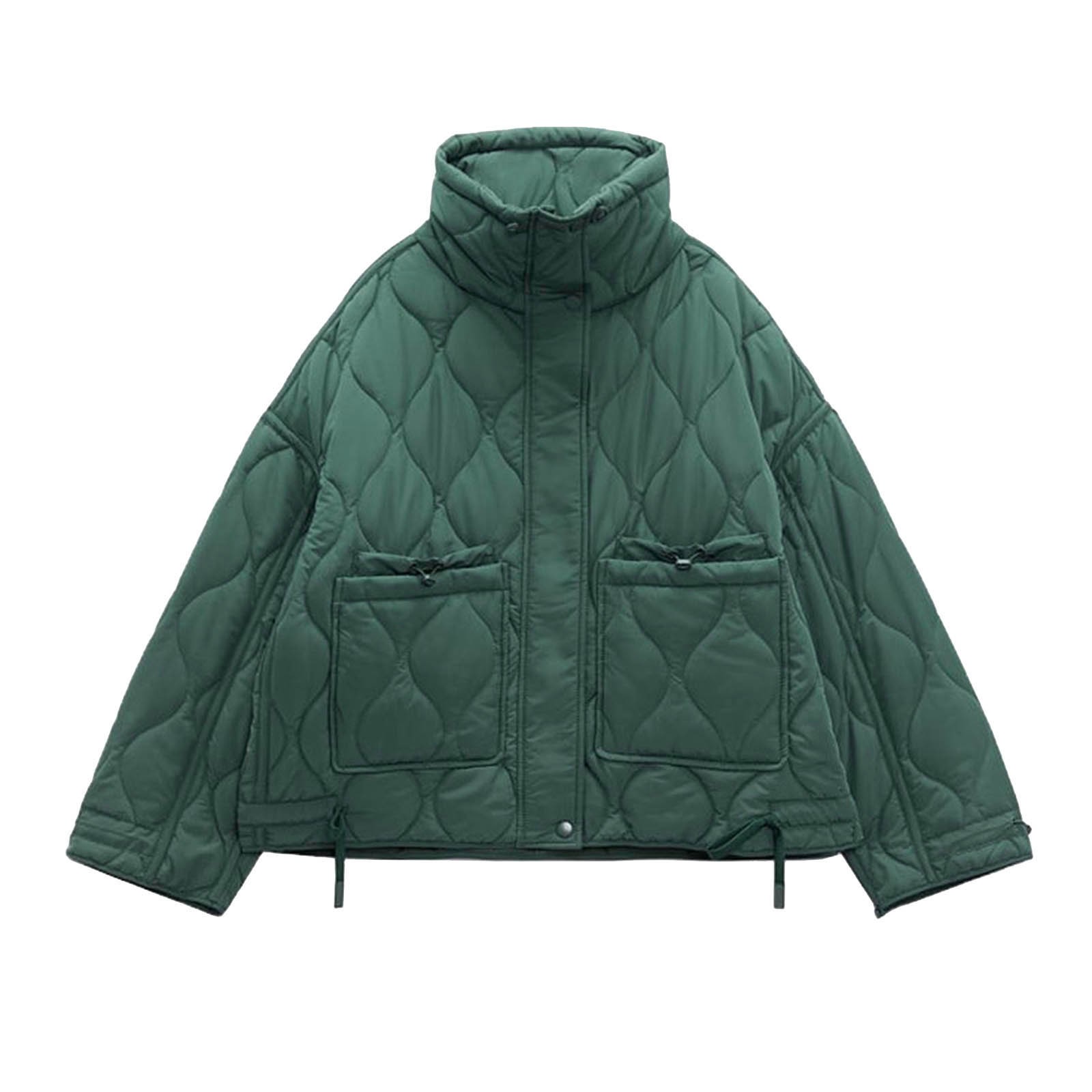 Veste matelassurera zippée grande taille pour femme, vestes respirantes légères, manteau d'hiver