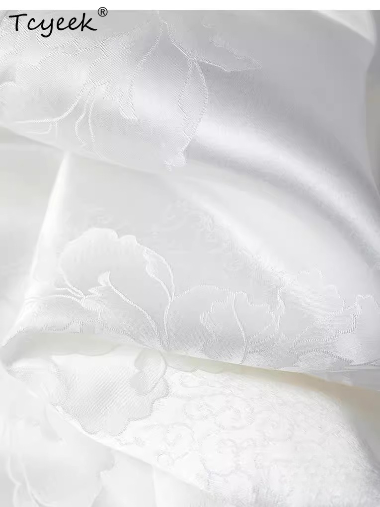 Robe en soie véritable 100% Tcyeek Heavyweight 35MM pour femme, élégante, vêtements d'été, robe de soirée, Vestidos Mujer