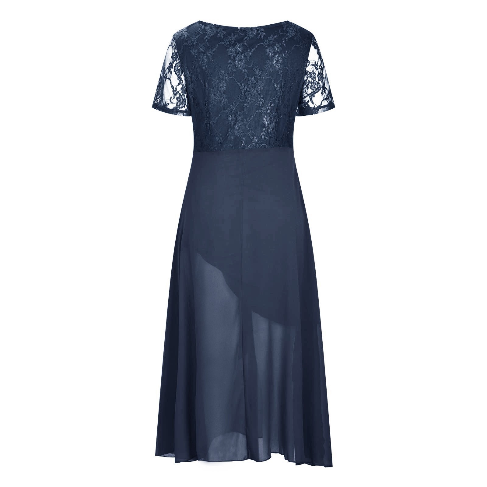 Robe longue en mousseline de soie pour femmes, robes de Rhcreuses, robes de soirée à manches courtes, col en V, panneau en dentelle, ligne A, demoiselle d'honneur, dames