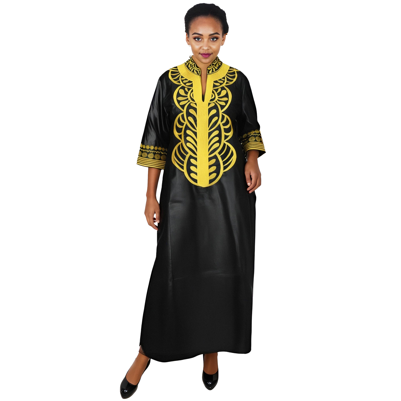 Tenue africaine pour femmes Abaya broderie grande taille robe d'église de fête élégante