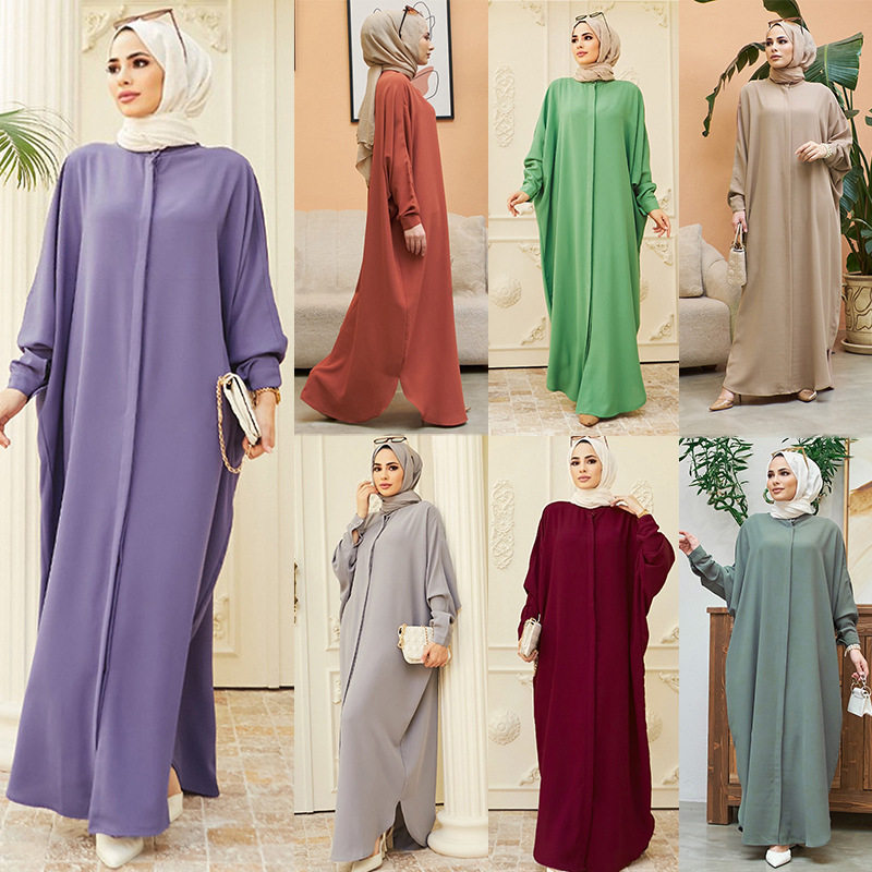 Abaya Robe mode musulmane Robe Abaya Ramadan dames à manches longues Robe islamique moyen-orient Abayas femmes vêtements sans Hijab