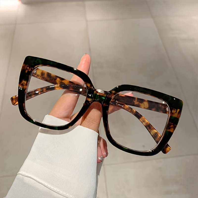Lunettes vintage surdimensionnées à monture noire anti-lumière bleue pour femmes, lunettes d'ordinateur à monture complète, protection oculaire transparente
