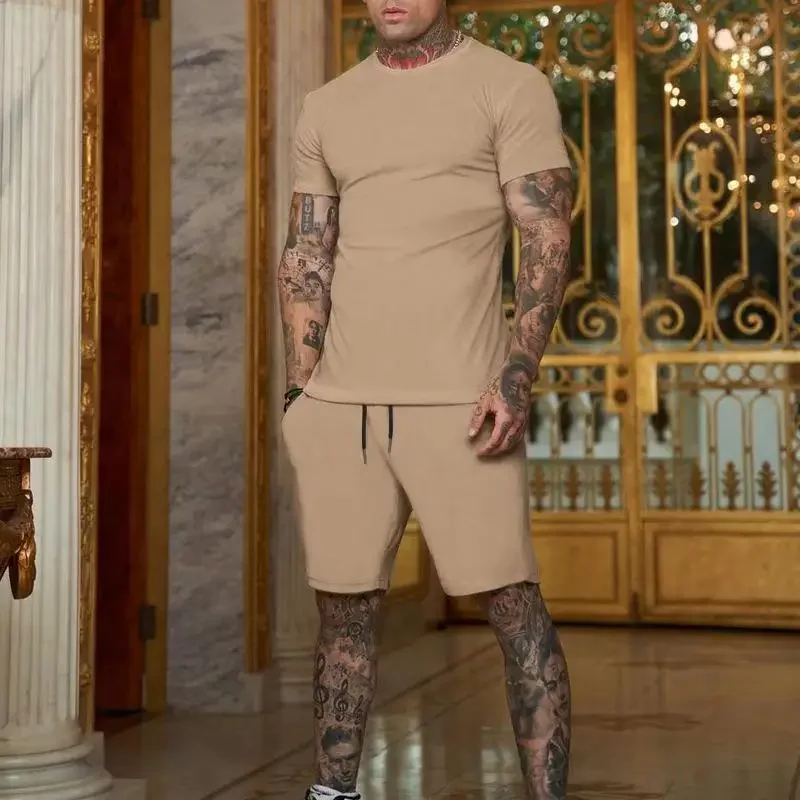 Ensemble de sport d'été décontracté et tendance pour homme : T-shirt respirant et short – Survêtement deux pièces décontracté et stylé